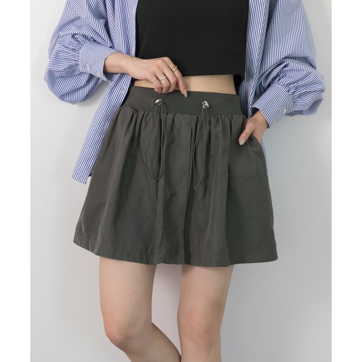 ドローコード付き ミニスカート | ad thie | 詳細画像7 