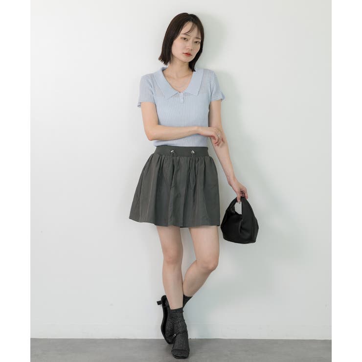 ドローコード付き ミニスカート | ad thie | 詳細画像8 