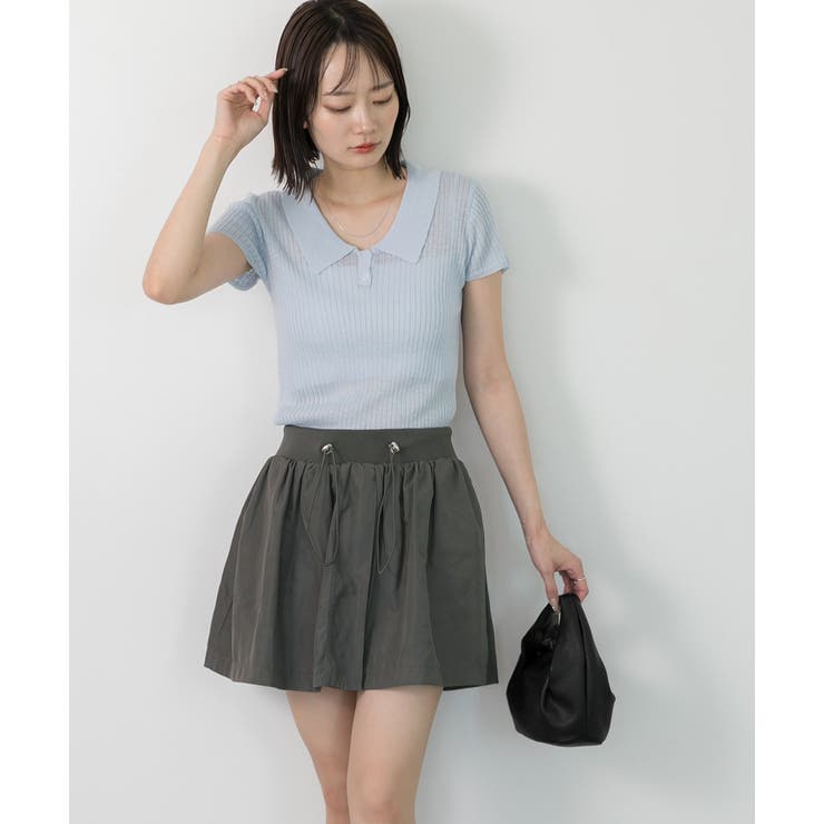 ドローコード付き ミニスカート | ad thie | 詳細画像9 