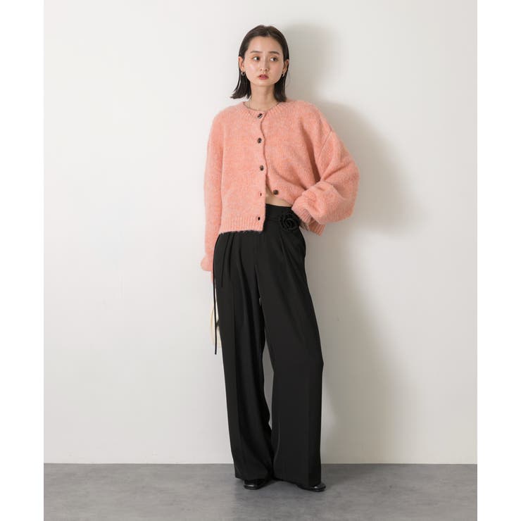 バラモチーフ付き とろみワイドパンツ | ad thie | 詳細画像33 