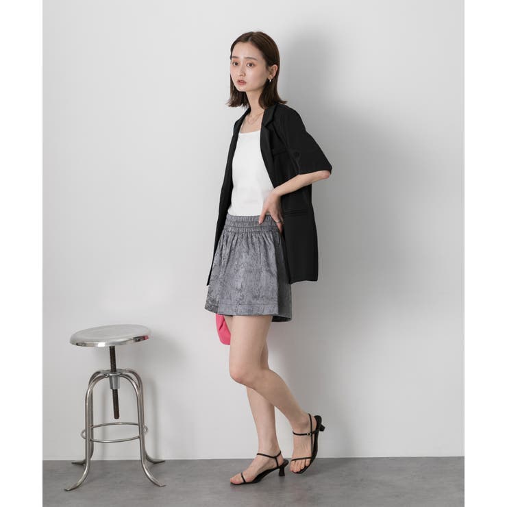 ジャガード フレアショートパンツ | ad thie | 詳細画像16 