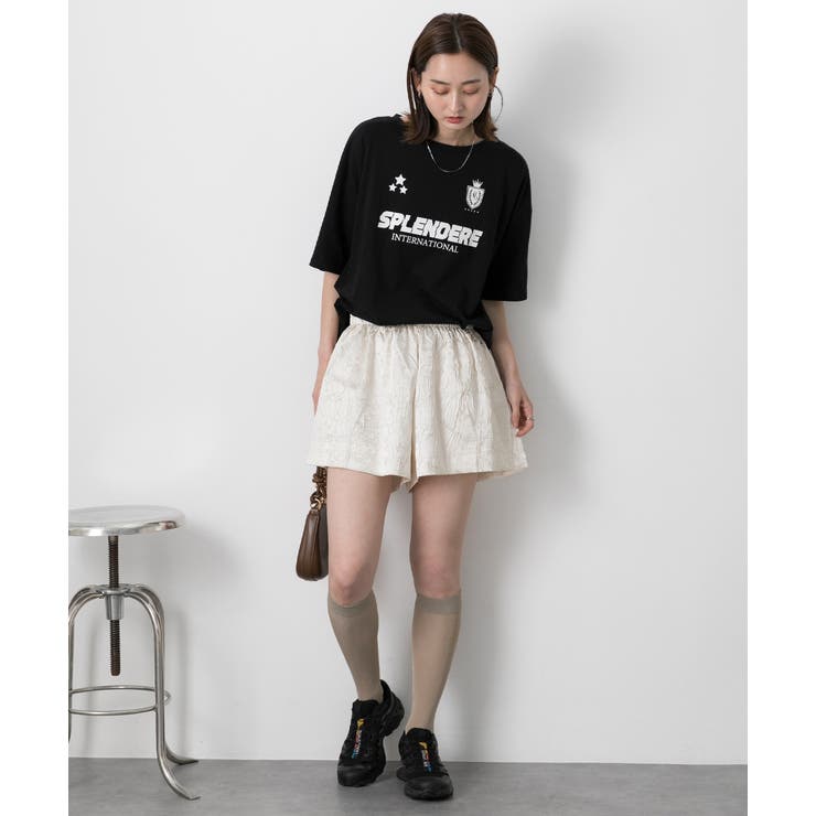 ジャガード フレアショートパンツ | ad thie | 詳細画像18 