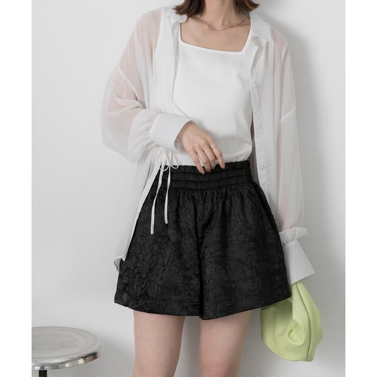 ジャガード フレアショートパンツ | ad thie | 詳細画像3 