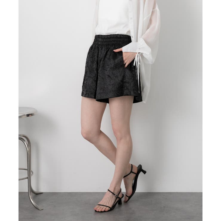 ジャガード フレアショートパンツ | ad thie | 詳細画像4 