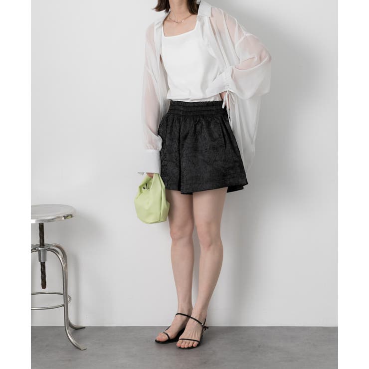 ジャガード フレアショートパンツ | ad thie | 詳細画像6 