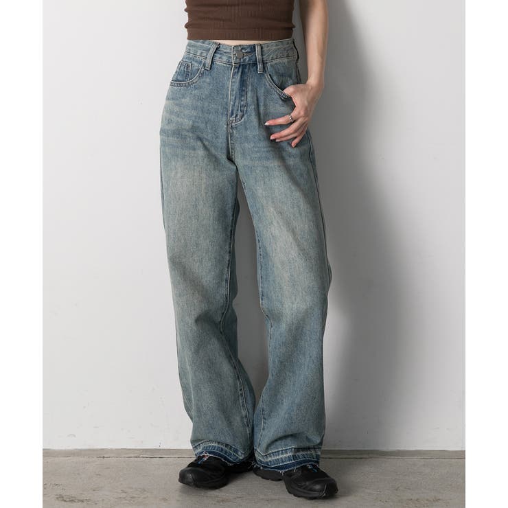 裾デザイン ストレートデニム | ad thie | 詳細画像11 