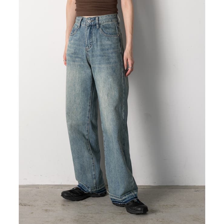 裾デザイン ストレートデニム | ad thie | 詳細画像12 