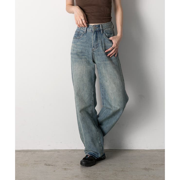 裾デザイン ストレートデニム | ad thie | 詳細画像15 