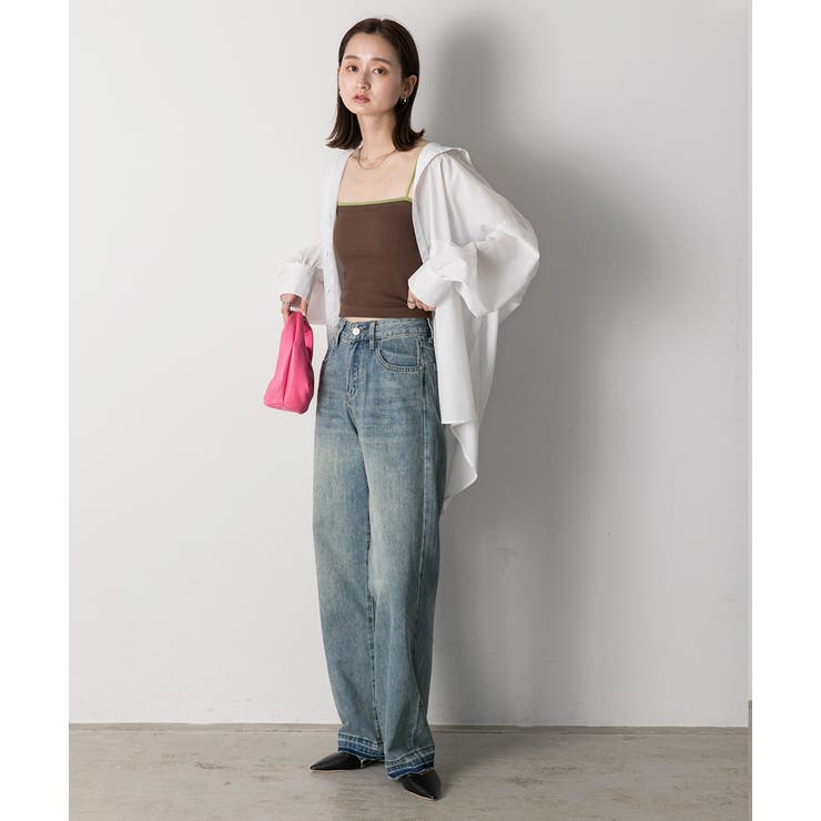 裾デザイン ストレートデニム | ad thie | 詳細画像18 