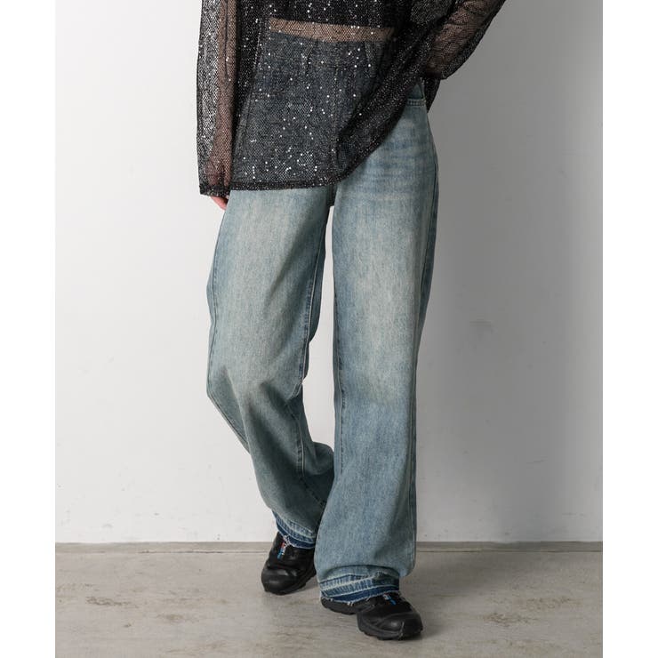 裾デザイン ストレートデニム | ad thie | 詳細画像22 