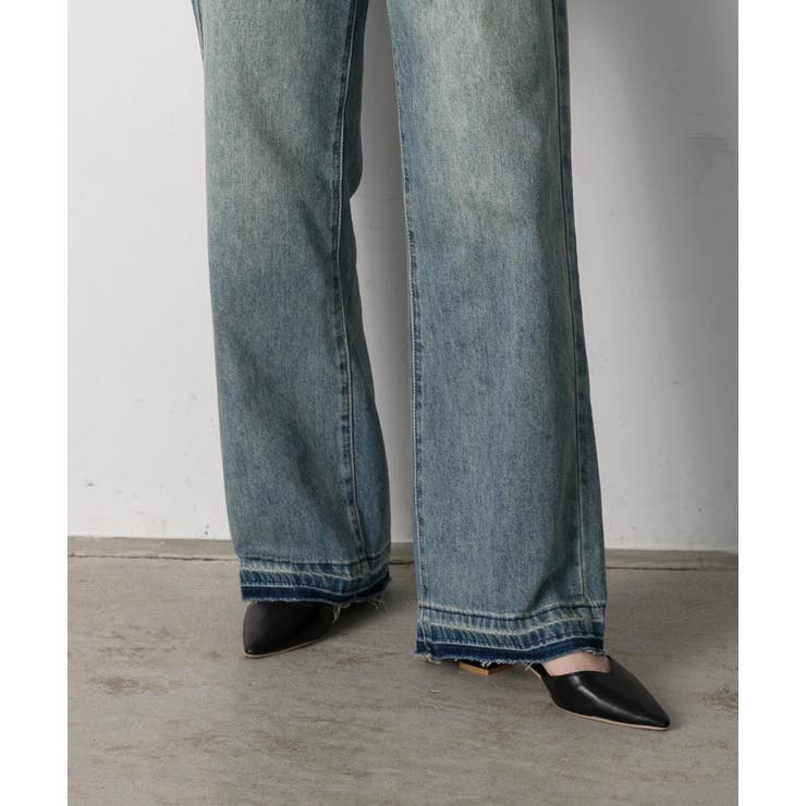 裾デザイン ストレートデニム | ad thie | 詳細画像6 