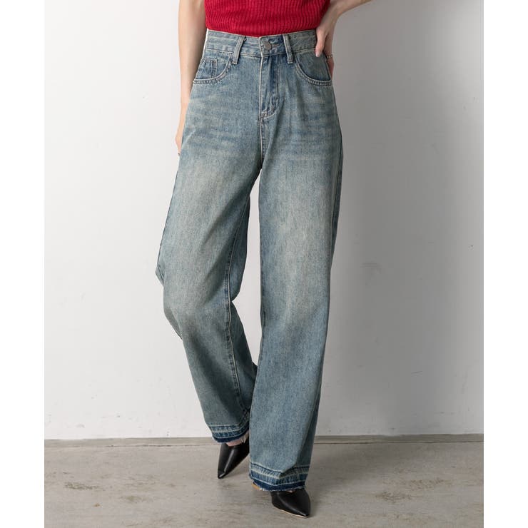 裾デザイン ストレートデニム | ad thie | 詳細画像7 