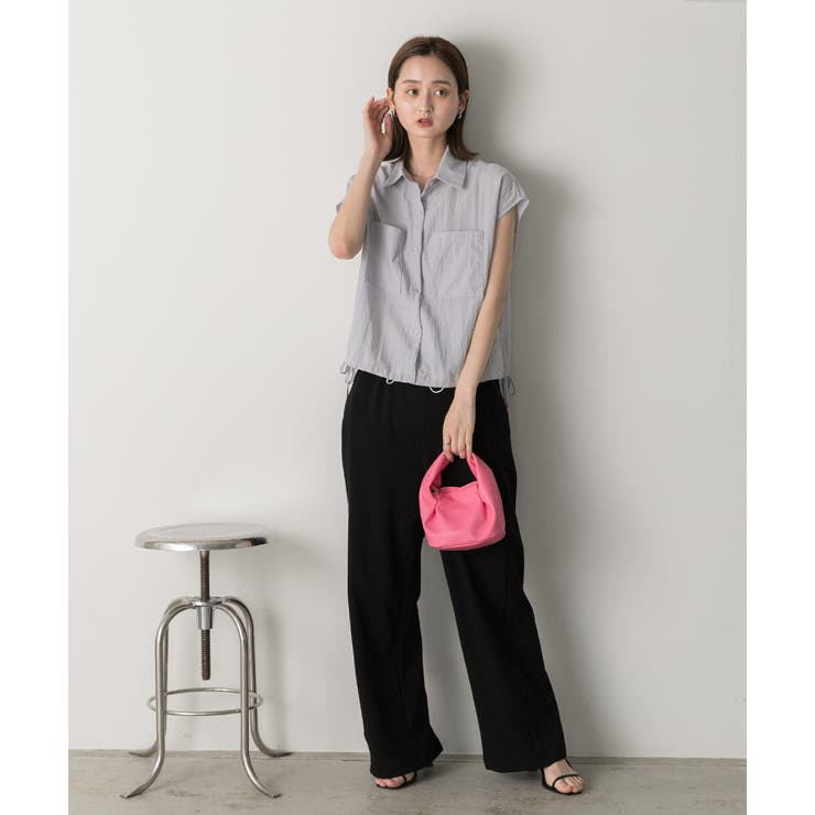 裾リボン フレンチスリーブシャツ | ad thie | 詳細画像14 