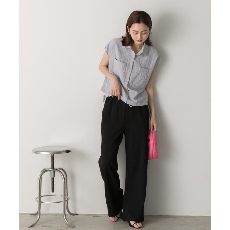 裾リボン フレンチスリーブシャツ | ad thie | 詳細画像15 