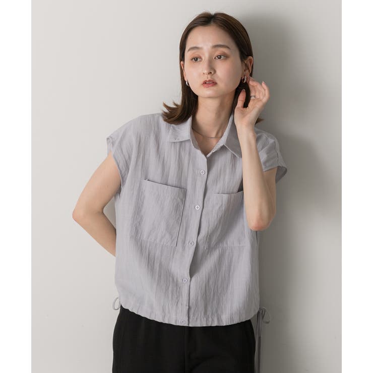 裾リボン フレンチスリーブシャツ | ad thie | 詳細画像16 