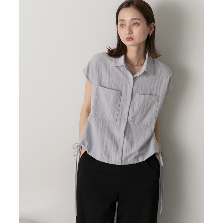 裾リボン フレンチスリーブシャツ | ad thie | 詳細画像17 