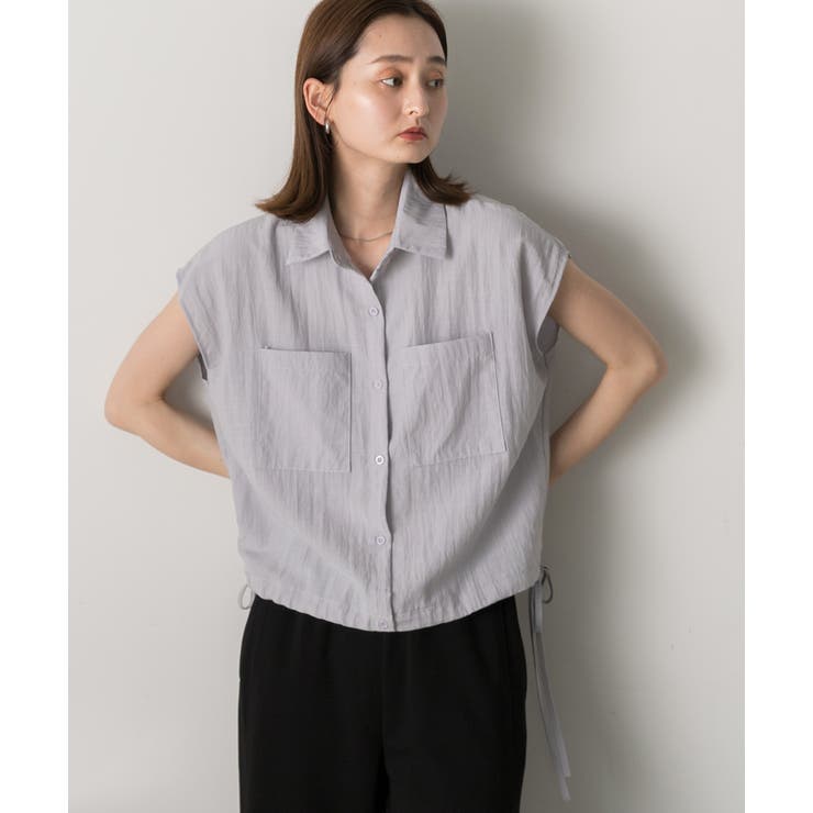 裾リボン フレンチスリーブシャツ | ad thie | 詳細画像19 