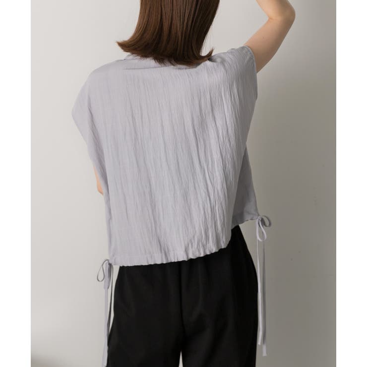 裾リボン フレンチスリーブシャツ | ad thie | 詳細画像20 