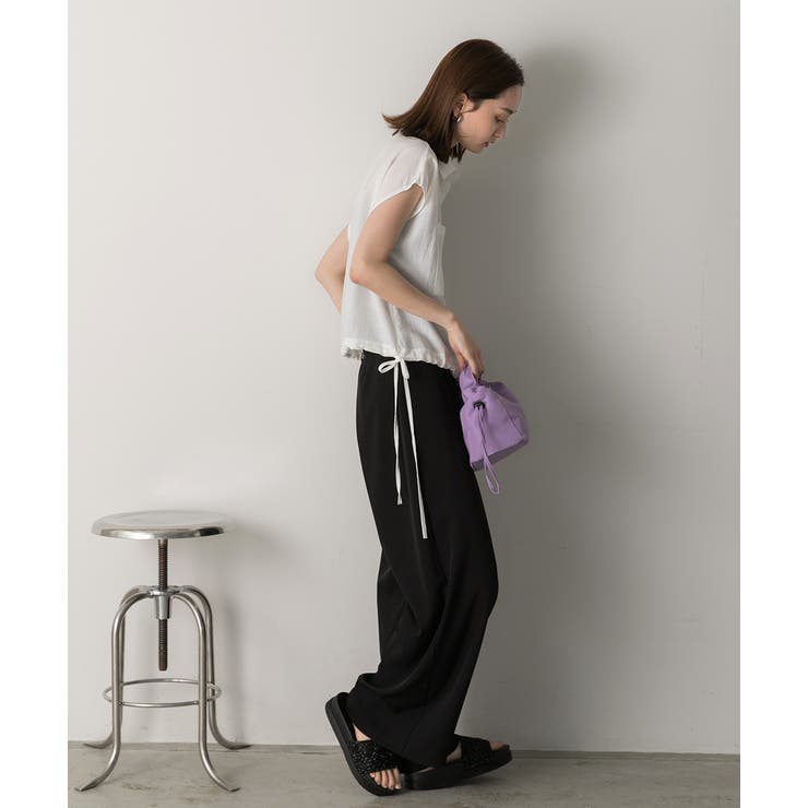 裾リボン フレンチスリーブシャツ | ad thie | 詳細画像23 