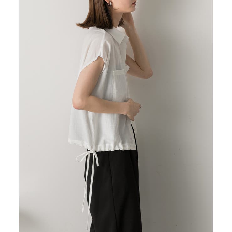 裾リボン フレンチスリーブシャツ | ad thie | 詳細画像29 