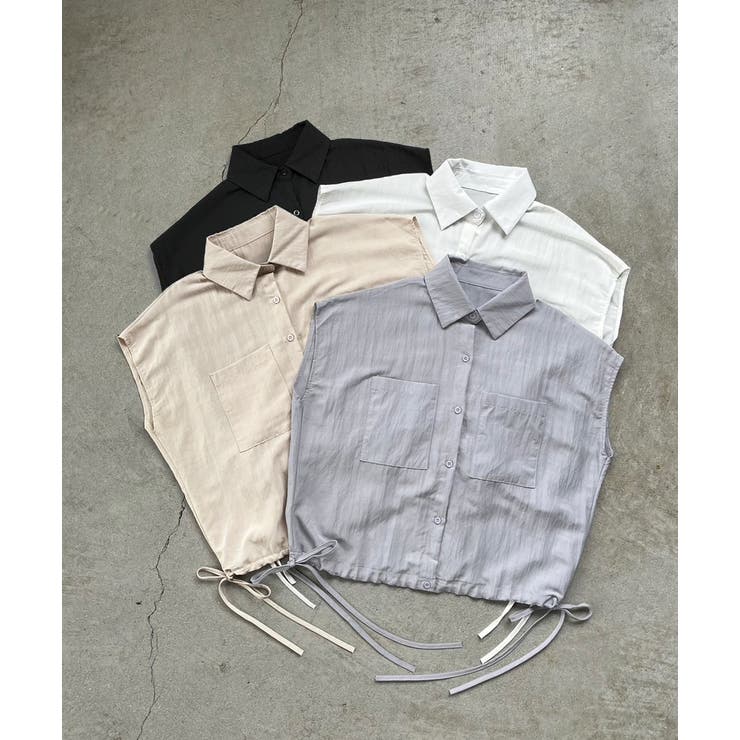 裾リボン フレンチスリーブシャツ | ad thie | 詳細画像30 