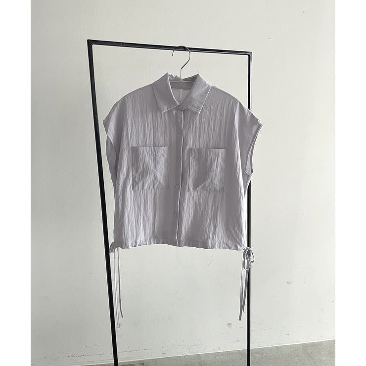 裾リボン フレンチスリーブシャツ | ad thie | 詳細画像35 