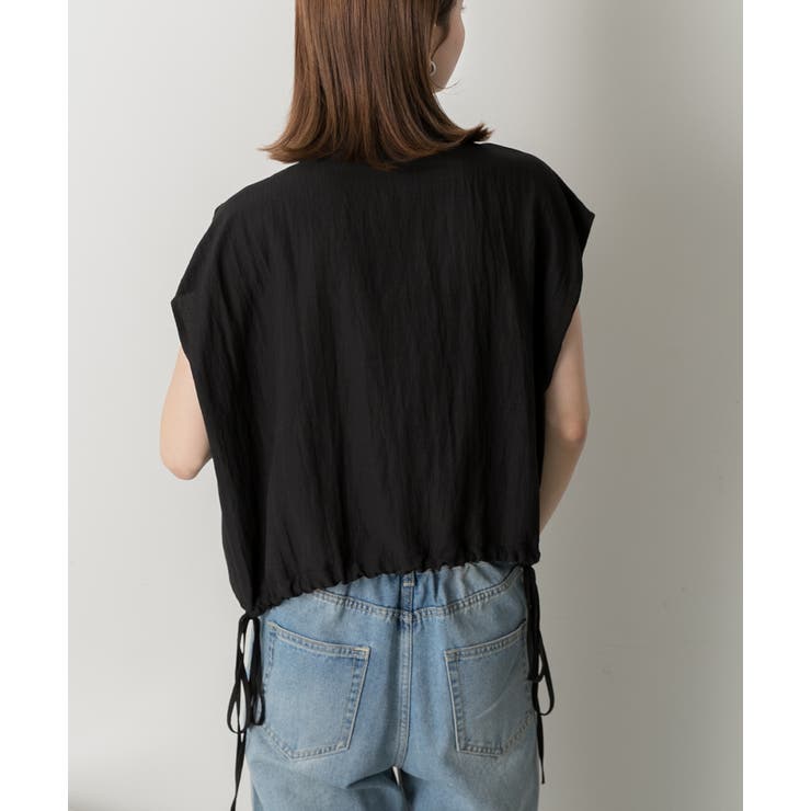 裾リボン フレンチスリーブシャツ | ad thie | 詳細画像8 