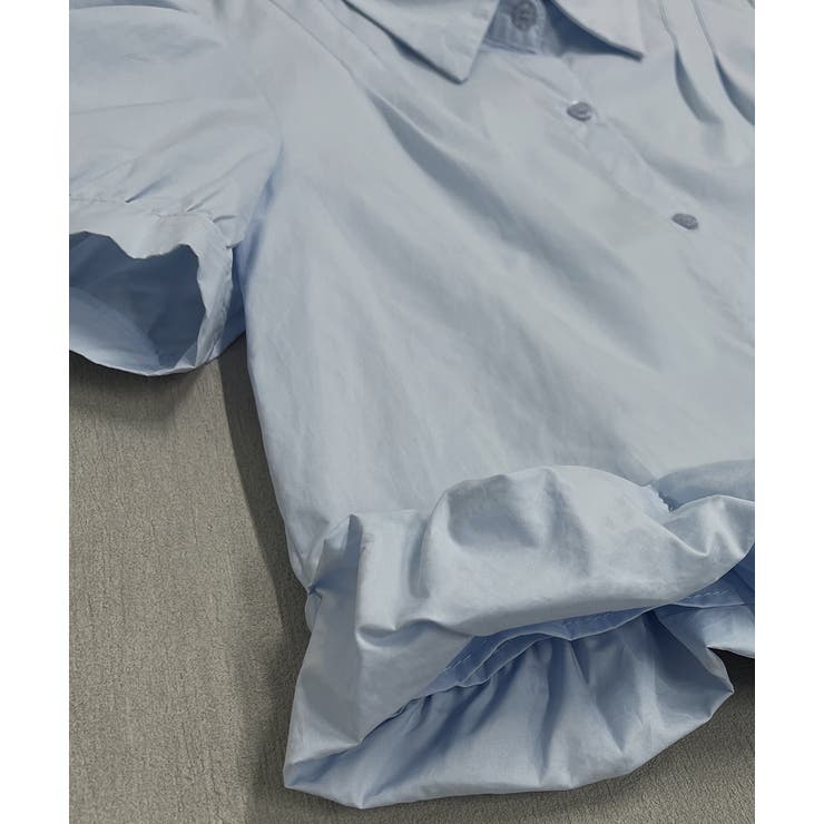 パフスリーブ ヘムフリルショートブラウス | ad thie | 詳細画像22 