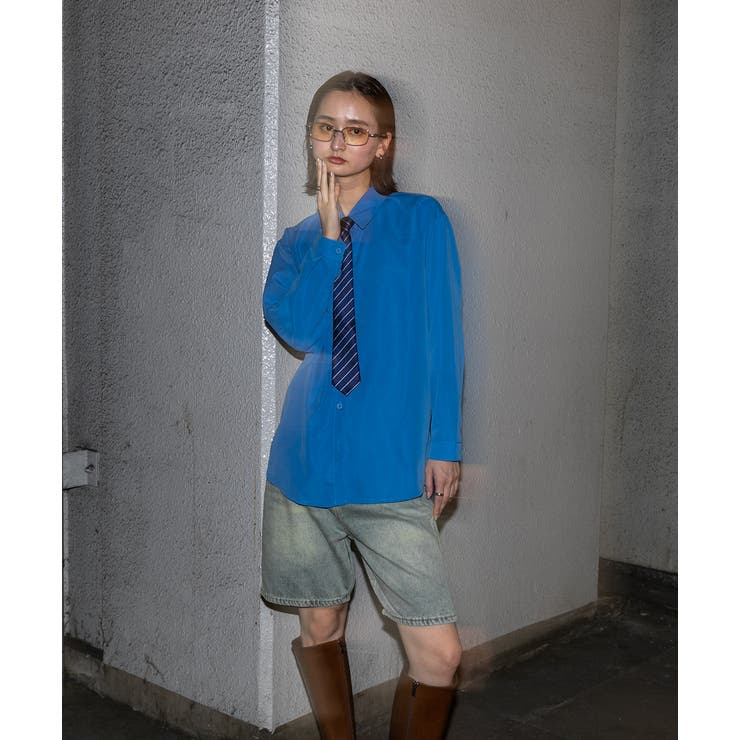 オーバーサイズ ベーシックカラーシャツ | ad thie | 詳細画像13 