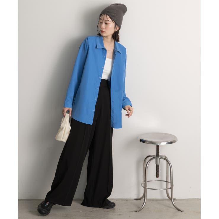 オーバーサイズ ベーシックカラーシャツ[品番：ADEW0004576]｜ad