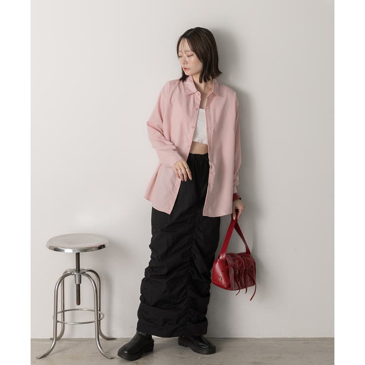 オーバーサイズ ベーシックカラーシャツ[品番：ADEW0004576]｜ad