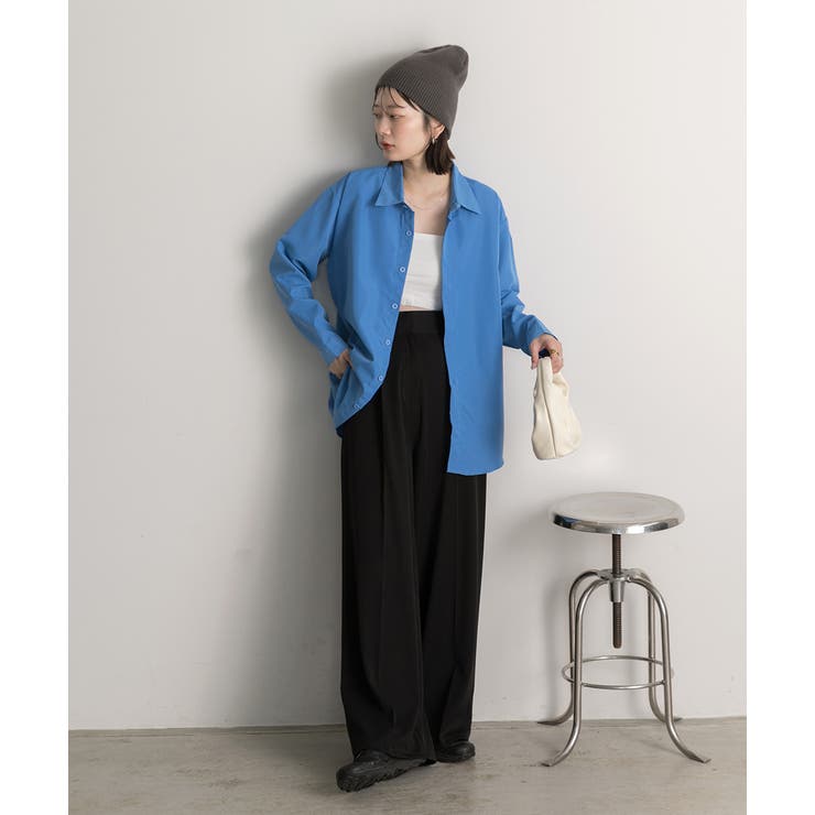 オーバーサイズ ベーシックカラーシャツ | ad thie | 詳細画像4 