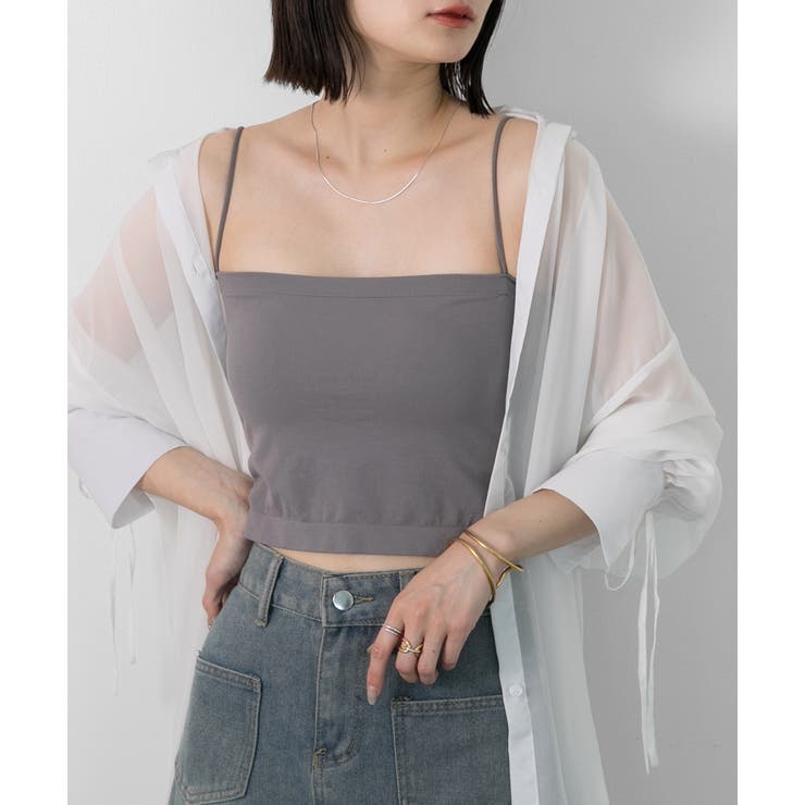 グレー | カップ付ブラトップキャミ | ad thie