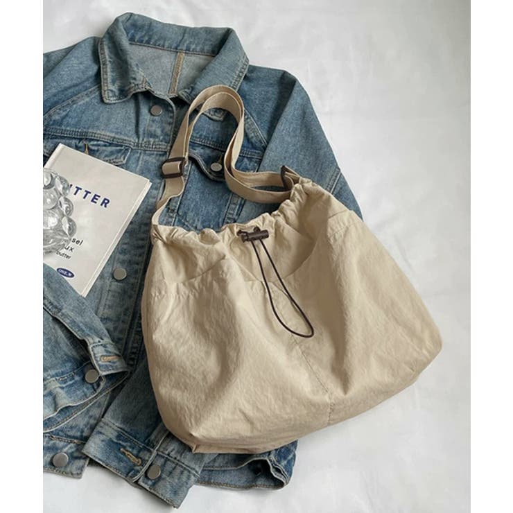 ベージュ | BIGポケット ショルダーバッグ | ad thie