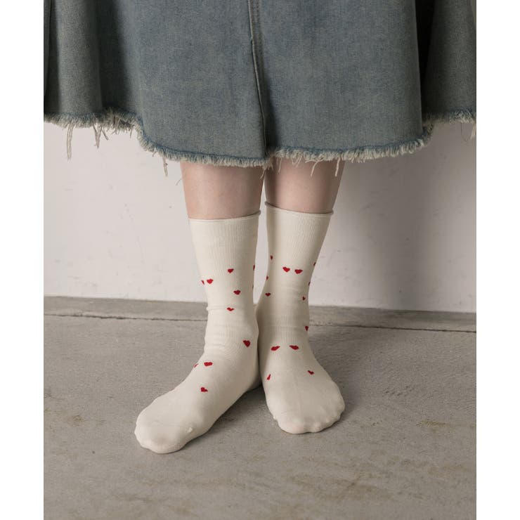 ミニハート刺繍ソックス | ad thie | 詳細画像3 