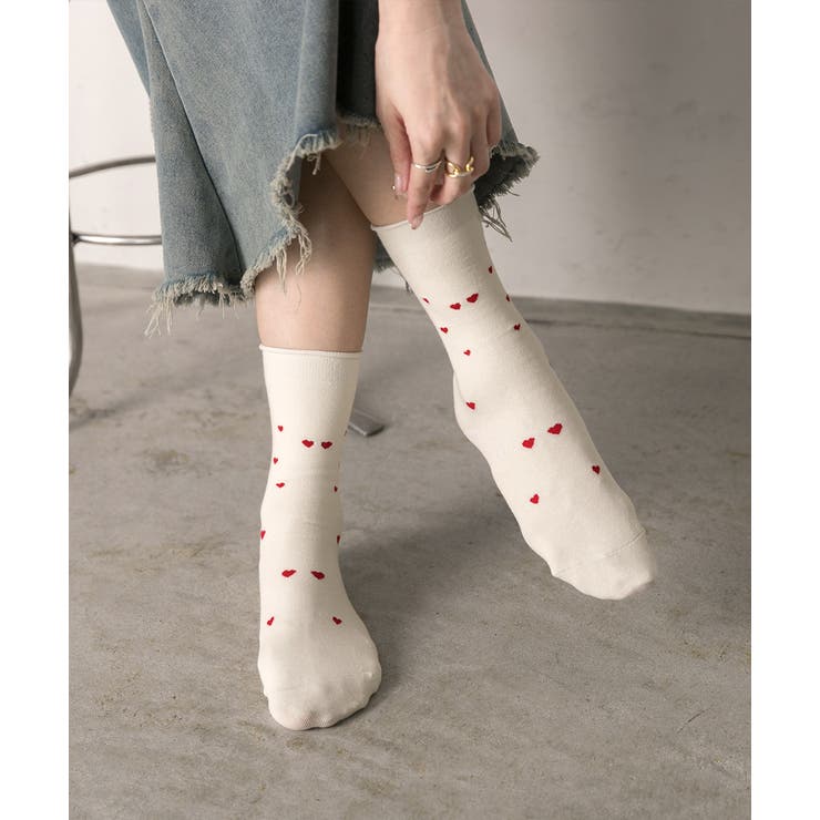 ミニハート刺繍ソックス | ad thie | 詳細画像5 