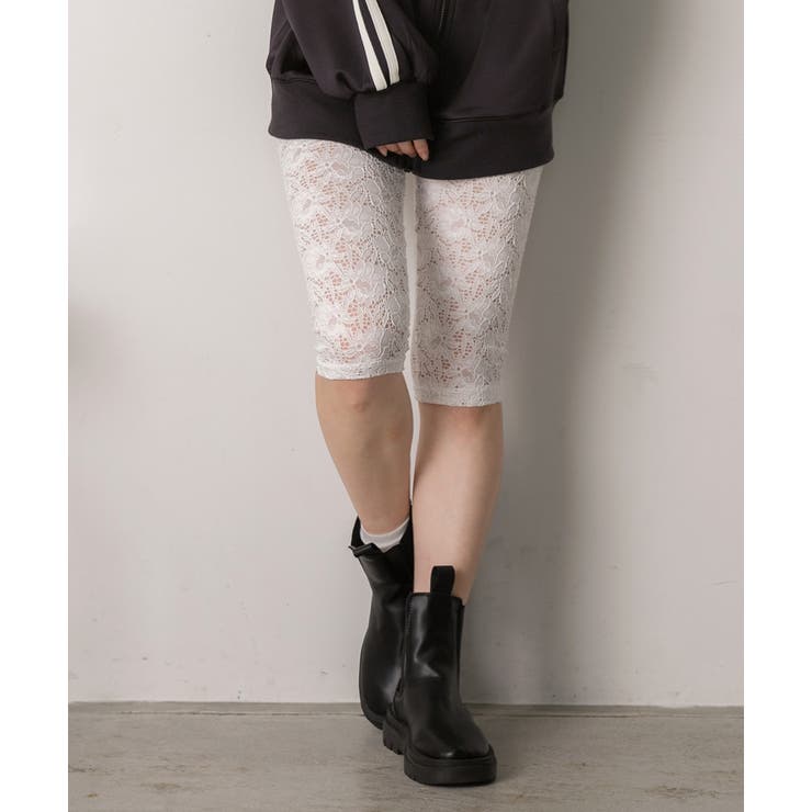切り替えレース ハーフレギンスパンツ | ad thie | 詳細画像11 