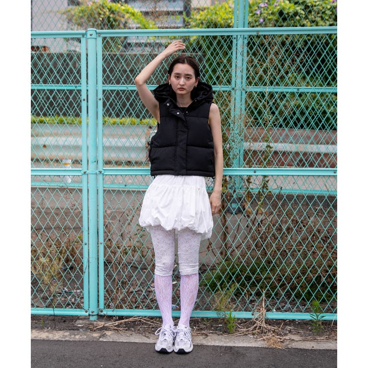 切り替えレース ハーフレギンスパンツ | ad thie | 詳細画像15 