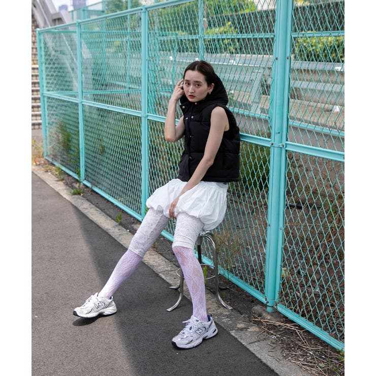 切り替えレース ハーフレギンスパンツ | ad thie | 詳細画像16 