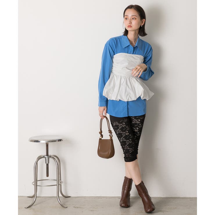 切り替えレース ハーフレギンスパンツ | ad thie | 詳細画像19 