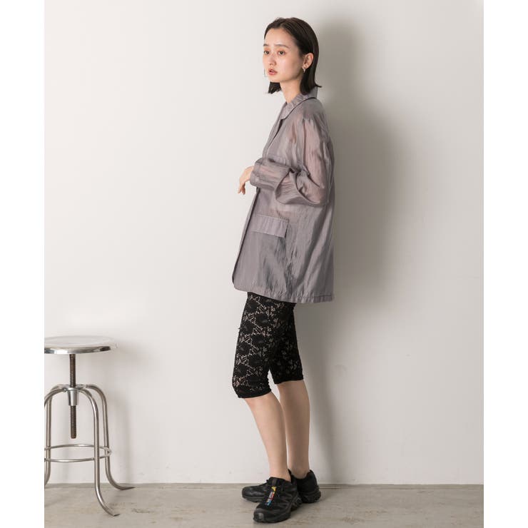 切り替えレース ハーフレギンスパンツ[品番：ADEW0004574]｜ad
