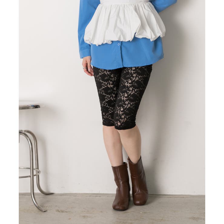 切り替えレース ハーフレギンスパンツ | ad thie | 詳細画像22 