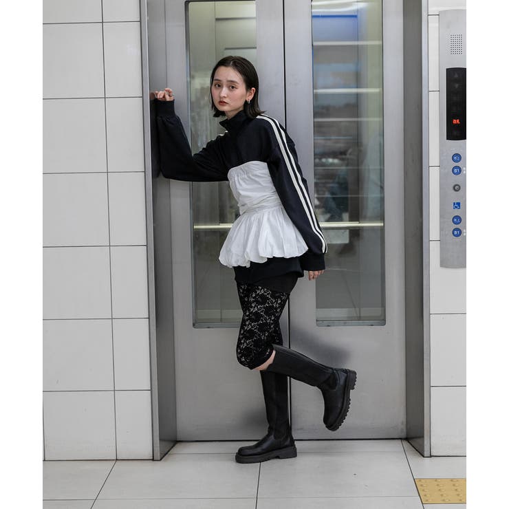 切り替えレース ハーフレギンスパンツ | ad thie | 詳細画像29 