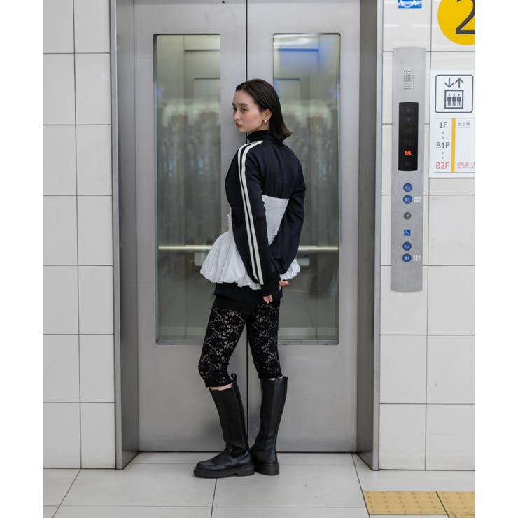 切り替えレース ハーフレギンスパンツ | ad thie | 詳細画像30 