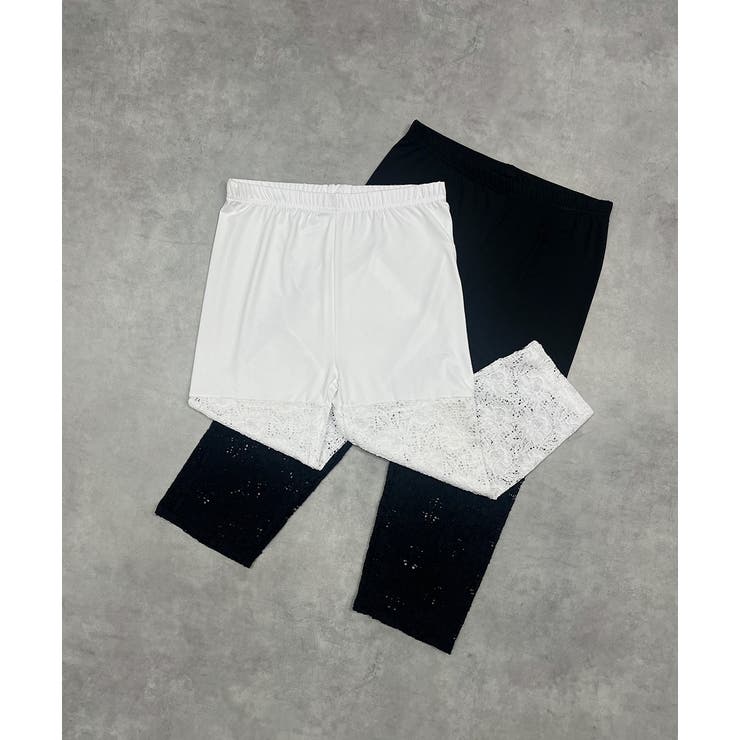 切り替えレース ハーフレギンスパンツ | ad thie | 詳細画像32 