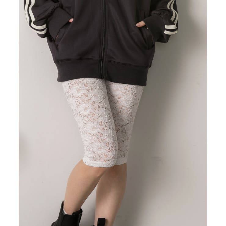 切り替えレース ハーフレギンスパンツ | ad thie | 詳細画像8 