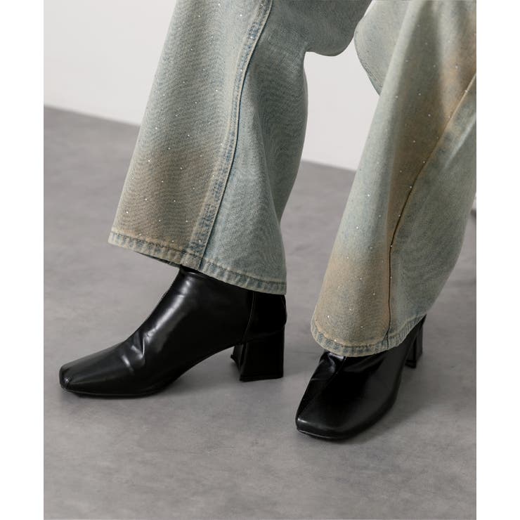 スクエアトゥ  ショートブーツ | ad thie | 詳細画像10 