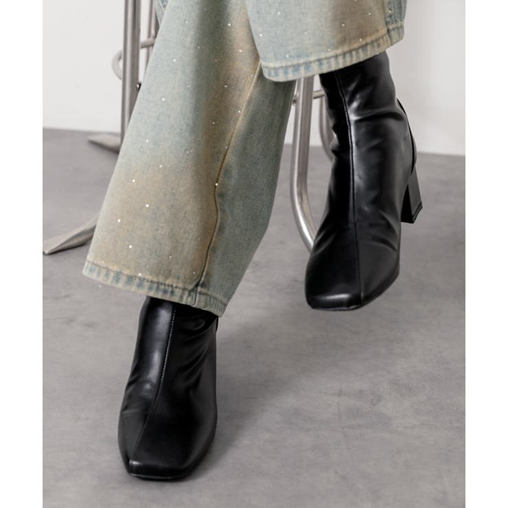 スクエアトゥ  ショートブーツ | ad thie | 詳細画像12 