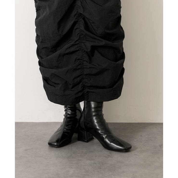 スクエアトゥ  ショートブーツ | ad thie | 詳細画像4 