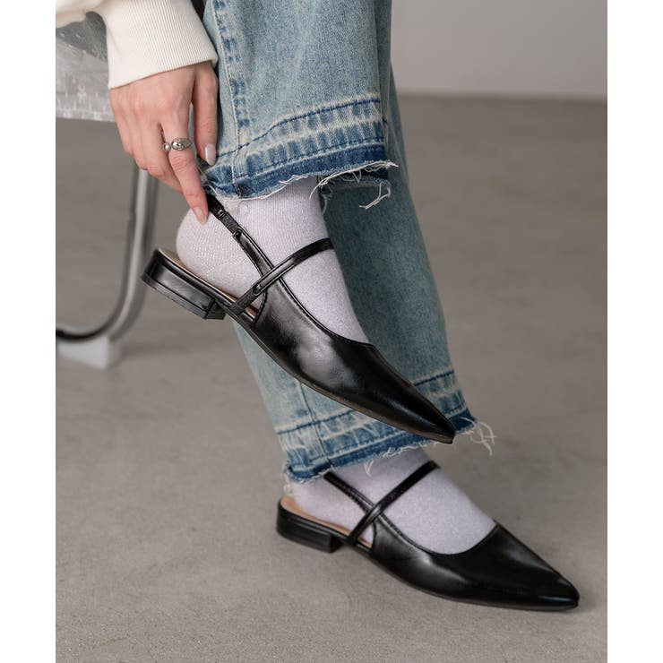 ポインテッドトゥ フラットシューズ | ad thie | 詳細画像19 